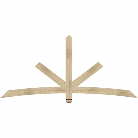 Ekena Millwork Alberta Rough Sawn Timber Gable Bracket, Douglas Fir, 84"W x 38"H x 2"D x 4"F, 11/12 Pitch GBW084X38X0204ALB00RDF